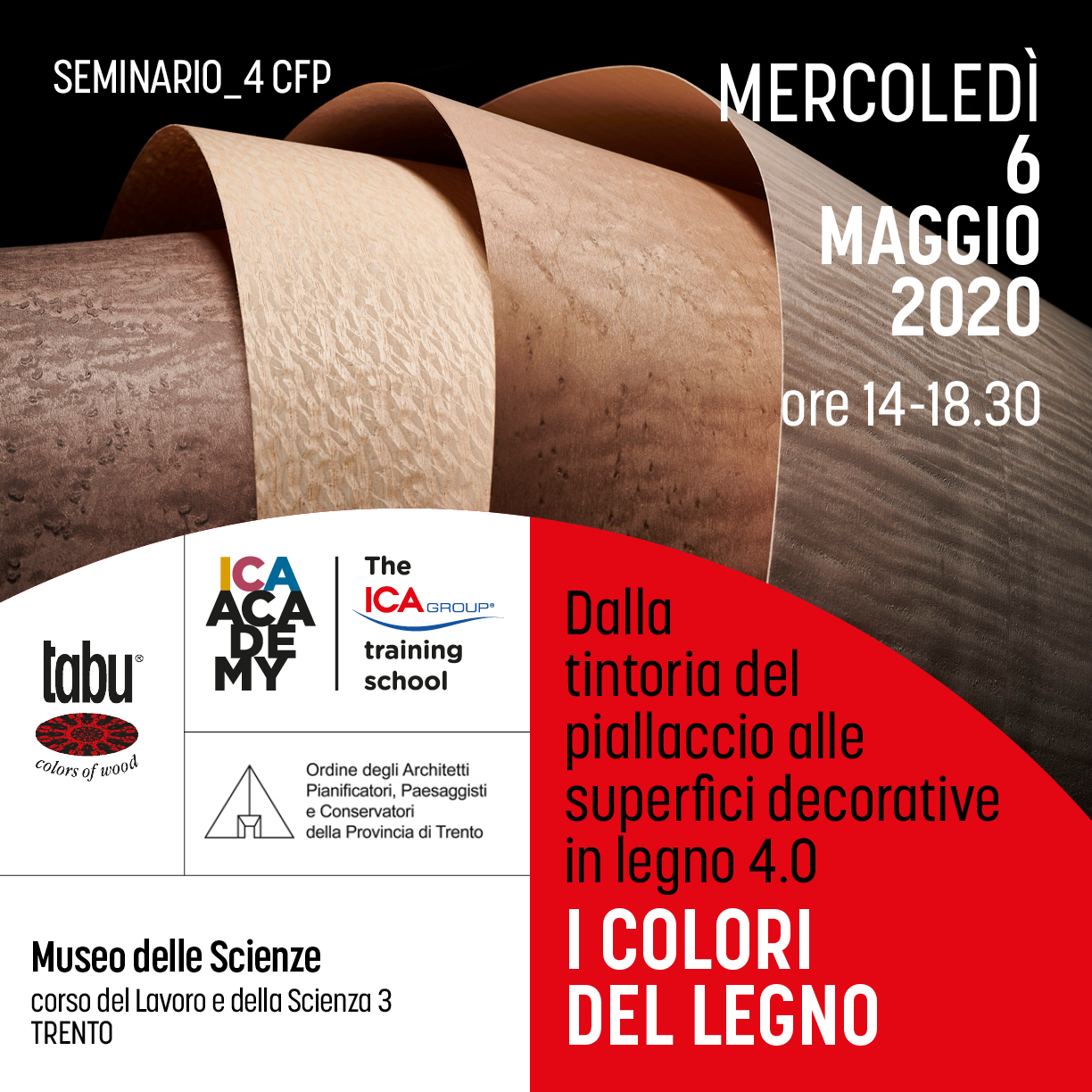 Seminario I COLORI DEL LEGNO, Trento, 6 maggio 2020